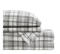 True North by Sleep Philosophy JLA Home Micropolaire de lit, Polyester, Gris/Carreaux, Queen Size