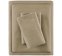 True North by Sleep Philosophy TN20-0117 Parure de lit 4 pièces en Flanelle 100% Coton Ultra Doux pour Temps Froid, lit Double, Marron Clair uni