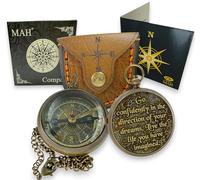 True North Compass - Go Confidently in the Direction of Your Dreams - Boussole en laiton gaufré - Graduation confirmation, anniversaire, cadeau de motivation pour lui, elle, étudiants, garçons, filles