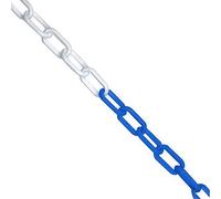 True Products B1021 C 25 m X 6 mm Plastique Maillon Barrière de sécurité Clôture de jardin décorative, Bleu et blanc