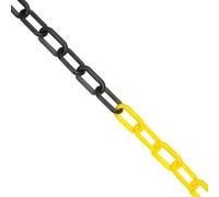 True Products B1021b 25 m X 6 mm Plastique Maillon Barrière de sécurité décoratifs Clôture de jardin, Jaune et Noir