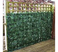 True Products Ivy 1 x 3 m Feuilles de lierre de dépistage artificielle haie Panneaux sur rouleau de confidentialité Clôture de jardin - Vert