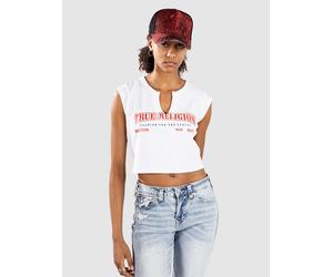 True Religion Anniversary Tr Ribbed V Notch T-Shirt blanc XS