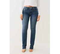 True Religion Billie Stretch Mid Rise Straight Jeans Med Bonechill 27 L32 Female