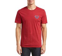 True Religion T- Shirt à Manches Courtes avec Logo Bouddha, Rouge Rubis, L Homme