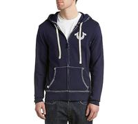 True Religion Buddha Logo Zip Hoodie3 Sweatshirt à Capuche, Bleu Marine véritable, L Homme