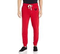 True Religion Pantalon de Jogging Classique avec Logo survêtement, Rouge Rubis/Noir, 3XL Homme