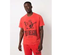True Religion Crackle Vintge T-Shirt Mens Wshed Red M Male