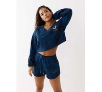 True Religion Foil Logo V-Neck Hoodie Poseidon Wsh 8 Female