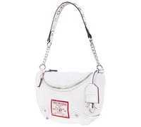 True Religion Hobo Bag, Women's Shoulder Handbag with Grommet Chain Strap, White