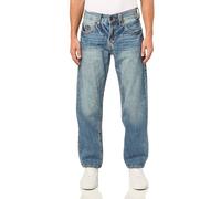 True Religion Jean Geno Big T pour homme - Design sans rabat, entrejambe de 81,3 cm, Étau de rue lavage moyen, 56
