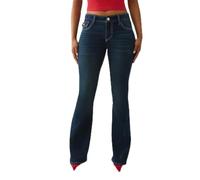 True Religion Joey Évasée à Rabat Taille mi-Haute pour Femme, Bleu, 36