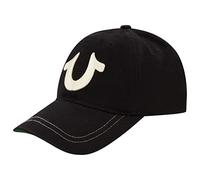 True Religion Kids Baseball Hat with Large Horseshoe Logo, Black, One Size