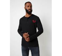 True Religion Long Sleeve Henley T-Shirt Adults Noir de jais S Male