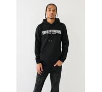 True Religion Men's Over-The-Head Painted Logo Hoodie Noir M Male