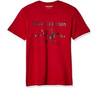 True Religion Men's Short Sleeve Metallic Buddha Tee, True Red, XX-Large