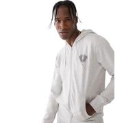 True Religion Men's Zip Up Hoodie, Oatmeal Heather, Small