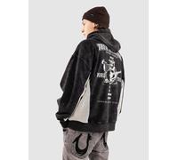 True Religion Mesh Inset Rust Cinched Sweat à capuche zippé noir M