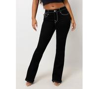 True Religion Mid Rise Flap Flared Jeans Rinçage noir 25 L32 Female