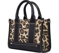 True Religion Mini Tote Bag, Small Canvas Carryall with Handles and Inner Pocket for Women, Sac fourre-Tout Mixte, léopard