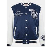 True Religion Navy Good Life Bomber Softshell Jacket Bleu/Blanc M Male