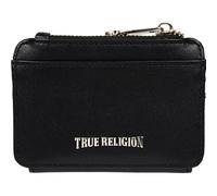 True Religion Portefeuille à 2 Volets, Fermeture à Pression compacte avec emplacements pour Cartes et fenêtre pour Carte d'identité, Noir