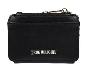 True Religion Portefeuille à 2 Volets, Fermeture à Pression compacte avec emplacements pour Cartes et fenêtre pour Carte d'identité, Noir