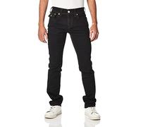 True Religion Jean Droit avec Rabat, Rince-Corps Noir, 33 W/34 L Homme