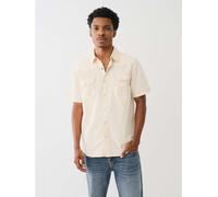 True Religion Short Sleeve Dyed Western Shirt Mens Blanc d'hiver S Male