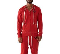 True Religion Sweat à Capuche avec Logo Bouddha Sweatshirt, Rouge/Noir, L Homme