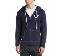 True Religion Sweat à Capuche zippé avec Logo Bouddha Sweatshirt, Bleu Marine véritable, XL Homme