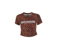 True Religion T-shirt brun foncé / gris argenté / orange, Taille S