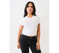 True Religion Tri Box Horseshoe T-Shirt Womens Blanc 16 Female