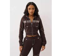 True Religion True Religion Brown Anniversary Big T Shrunken Hoodie