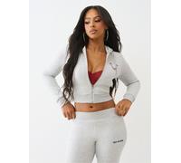 True Religion True Religion Grey Horseshoe Stitch Shrunkn Zip Hoodie