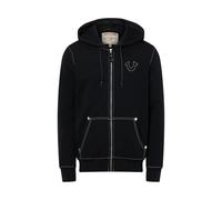 True Religion Veste de survêtement 'Big T' noir / blanc, Taille XXL