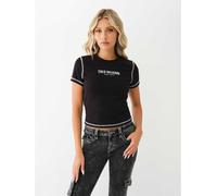 True Religion Women's Stitch Horseshoe Stitching T-Shirt Noir de jais 14 Female