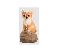 True to Nature Figurine De Chiot Sonore avec Détecteur De Mouvement - Chihuahua Marron - H 11,8 Cm