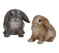 True To Nature - Lapin assis en résine 14 cm (Lot de 2) Gris G
