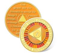 True to Self - Pièce de monnaie de sobriété de 1 an, puces AA d'affirmation, médaillons sobres d'un an de récupération de dépendance, jeton d'anniversaire de célébration, cadeaux de sobriété
