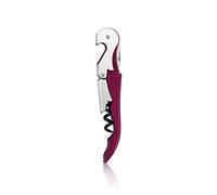 TRUE TrueTap Double Hinged Waiters Corkscrew Top-Notch Stainless Steel Opener with Foil Cutter Built to Last Wine Key, Set of 1, Burgundy