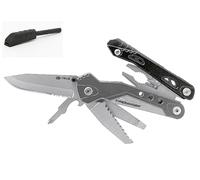 True Utility Multitool Fireranger en acier inoxydable 11 fonctions, noir/argenté