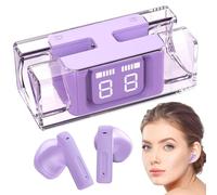 True Wireless Earbuds, Noise Cancelling Earphones, Wireless Headphones, Led Display, 4Hrs Playtime, Clear Charging Case, 5.3, Comfortable Fit, Perfect for Sports, Traveling, Work