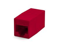 TrueCABLE Lot de 12 coupleurs en ligne Cat6, non blindé (UTP), PoE++ (4PPoE), certifié UL, certifié ETL, conforme aux performances ANSI/TIA 568-2.D Cat 6, coupleurs RJ45 femelle vers femelle, rouge, lot de 12