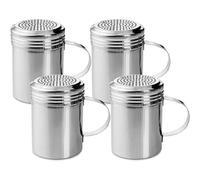 Truecraftware - Set de 4 shakers drague 10 onces en acier inoxydable avec poignee - assaisonnements epices shakers fromage shakers chili flakes p