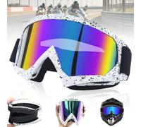 truee Moto Des Lunettes de Protection, Lunette Ski Homme Femme Anti-Uv, Lunettes Anti-Buée Uv Avec Rembourrage en Mousse, Adaptées Aux Sports de Plein Air, Ski, Motocross(Couleur)
