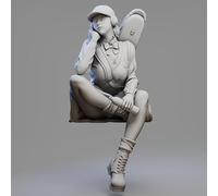 TRUEGRIS 1/24 Kit de modèle réduit en résine d'une femme soldat agent de science-fiction non peint et non assemblé // j5f4i104