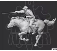 TRUEGRIS 1/35 Figurine en résine de cavalerie Chinoise de la Seconde Guerre Mondiale (avec Cheval), Non assemblé et Non Peint //q8D3J3