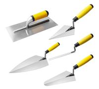 Truelle 5 pièces, truelles de maçon en acier inoxydable, truelle Pointue, truelle de jauge avec manche en caoutchouc, outil de stucage pour masses de plâtre, béton