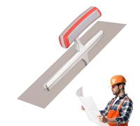Truelle à ciment en acier inoxydable - Truelle plate pour maçonnerie - Truelle de finition en béton - Truelle à joints avec poignée ergonomique - Outil léger pour béton, mur et plaques de plâtre